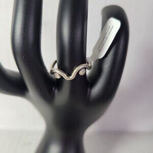 Revolve Peter+June Silver Tone Beach Casual Classic Wave Design Adjustable Ring